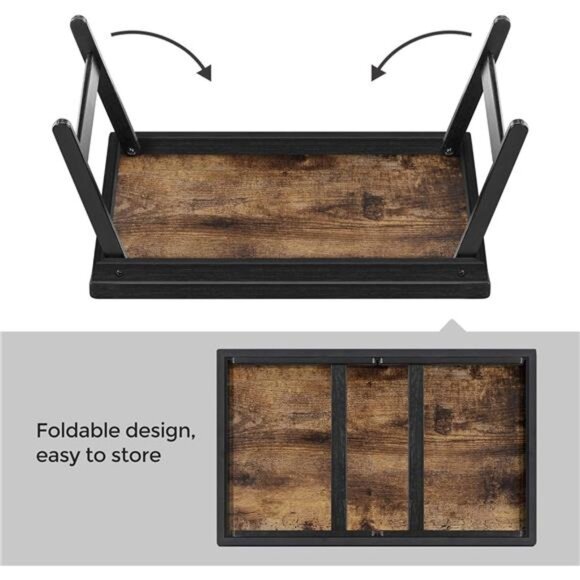 Bed Tray Table with Folding Legs Breakfast Tray Laptop Tray Sofa Tray Rustic - Picture 6 of 8